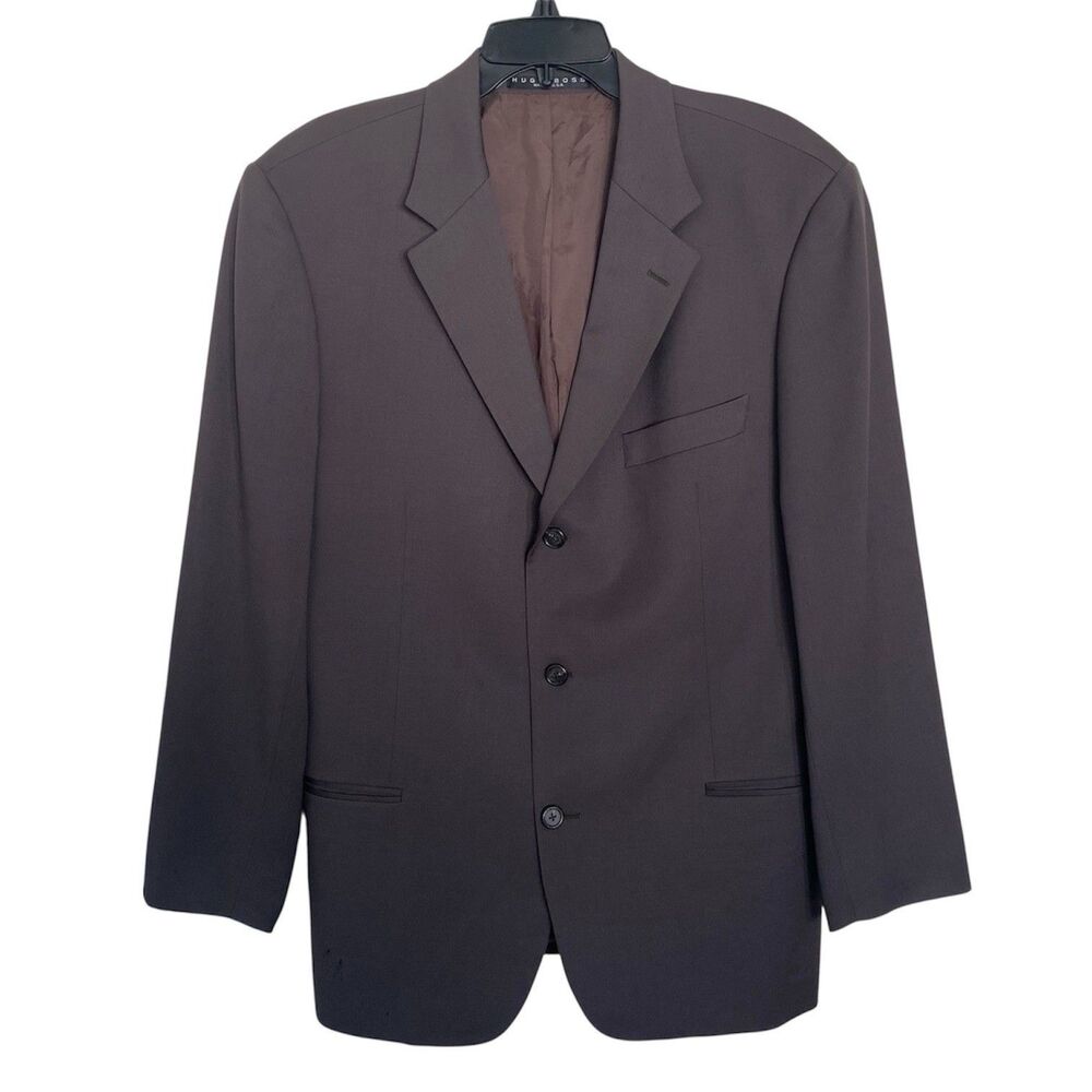 Hugo Boss Wool Sport Coat Men’s 42R Brown Taupe Made in USA – Flawed